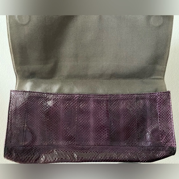 Beirn Purple Snake Animal Print Clutch Bag - Picture 2 of 3